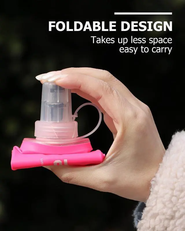 Alt view image 4 of 7 - WRELS TPU Soft Flask Lightweight Portable Reusable Water Bottle,BPA Free Collapsible Flask for Hydration Pack in Running Hiking Cycling and Marathon