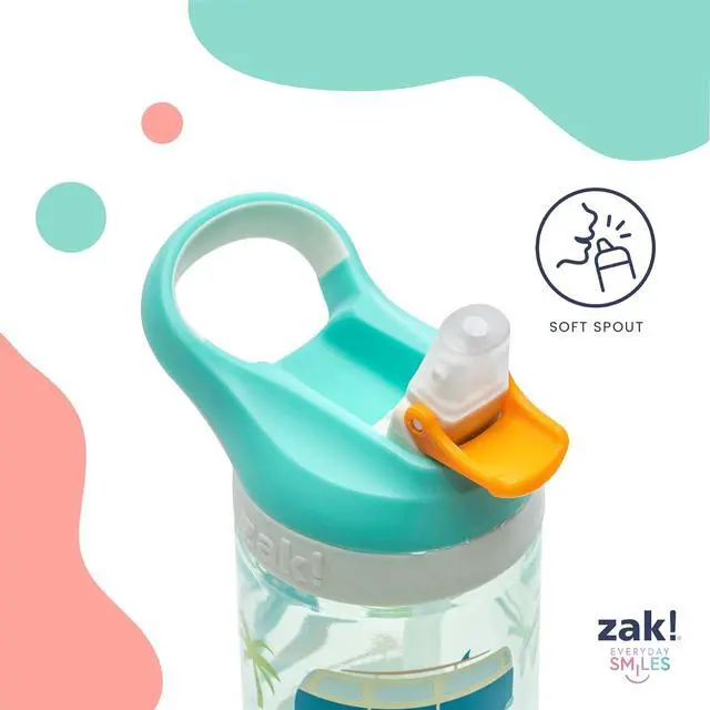 Alt view image 3 of 7 - Zak Designs Disney Princess Atlantic Kids Water Bottle For School or Travel, 16oz Durable Plastic Water Bottle With Straw, Handle, Leak-Proof Spout Cover, 2-Pack (Ariel, Cinderella, Moana, Rapunzel)