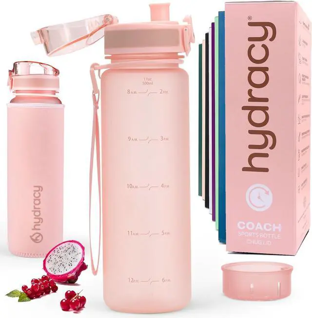 Main image of Hydracy Water Bottle with Time Marker -Large BPA Free Water Bottle & No Sweat Sleeve -Leak Proof Gym Bottle with Fruit Infuser Strainer & Times to Drink -Ideal for Fitness Sports & Outdoors