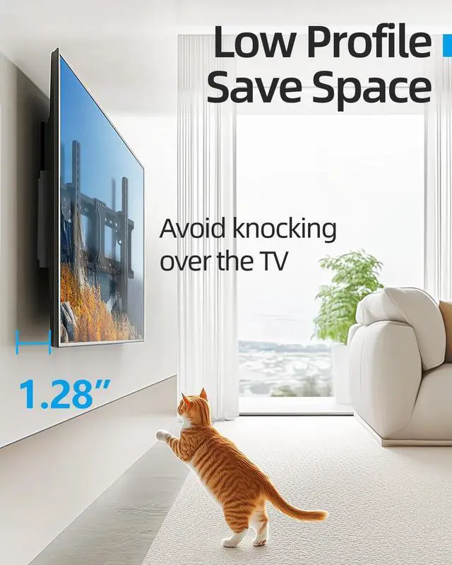 Alt view image 6 of 7 - Tilt TV Wall Mount Fits 16-24" Studs, Holds 37-86" TVs up to 132 lbs, Max VESA 600x400mm - by USX STAR
