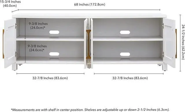 Alt view image 6 of 6 - Henn&Hart 68" TV Stand for TVs up to 75", Cloud White