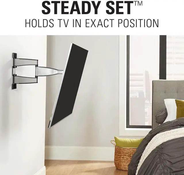 Alt view image 2 of 4 - Sanus Premium Full Motion TV Wall Mount for 32" - 55" TVs - Stainless Steel Finish with FluidMotion Design for Smooth Extension, Tilt,
