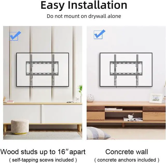 Alt view image 5 of 6 - Suptek Tilt TV Wall Mount for Most 26-65 inch LED, LCD and Plasma TV, Max 400x400mm VESA and 99lbs Load Capacity, Fits Studs 16" Apart, Low Profile