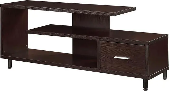 Main image of Convenience Concepts Seal II TV Stand 23.75" - 3-Tier Entertainment Center for TVs up to 65 Inches, Modern 1 Drawer TV Mount with Shelves for Living Room, Espresso
