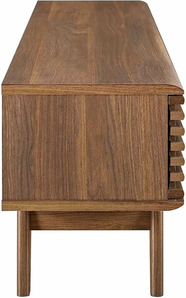 Alt view image 3 of 6 - Modway Render Mid-Century Modern Low Profile 59 Inch TV Stand in Walnut