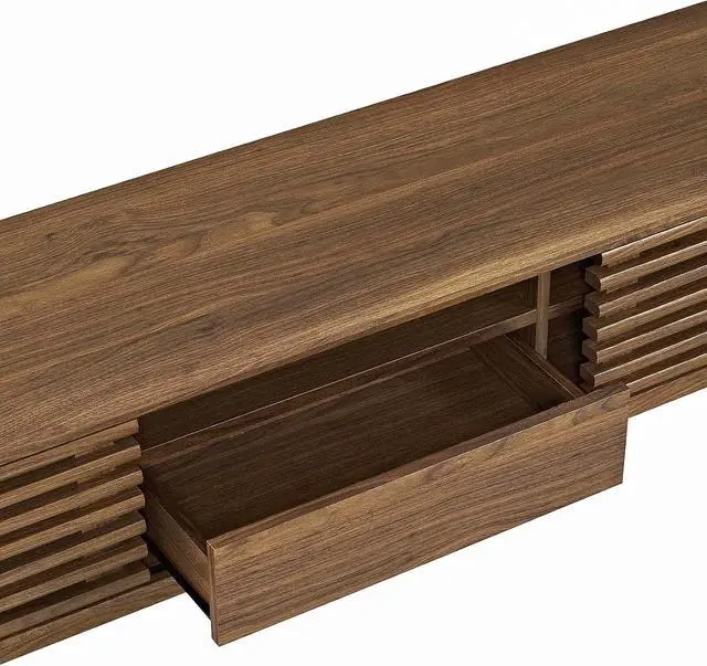 Alt view image 5 of 6 - Modway Render Mid-Century Modern Low Profile 59 Inch TV Stand in Walnut