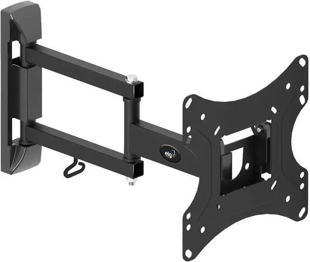 Alt view image 4 of 7 - ELG Full Motion TV Wall Mount, 12"-42" TVs up to 66.1 lbs, 16" Reach, 3-Joint Arm, Swivel, Tilt, VESA 100x100 to 200x200mm, Pre-Assembled, Bubble Level, Carbon Steel, Black