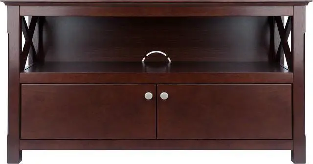 Alt view image 3 of 6 - Winsome Xola 40643 Cappuccino TV Stand (40643) | Multi-Use Entertainment Center & TV Console for Living Room, Bedroom, Den, Practical Furniture for New Homes, Apartments