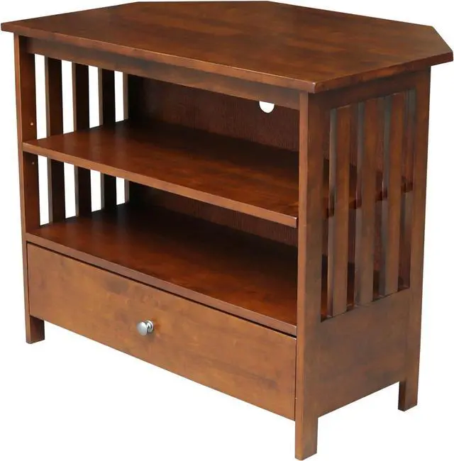 Main image of Solid Wood Mission Corner Enteinment/TV Stand, Espresso