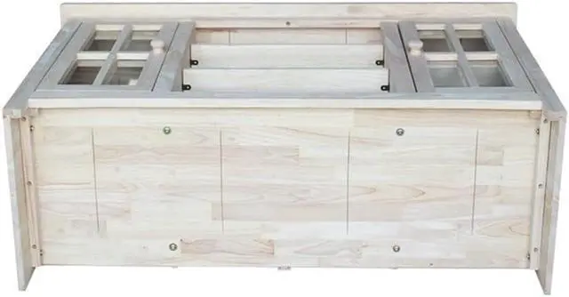 Alt view image 7 of 7 - Solid Wood Entertainment/TV Stand with 2 Doors - 48", Unfinished