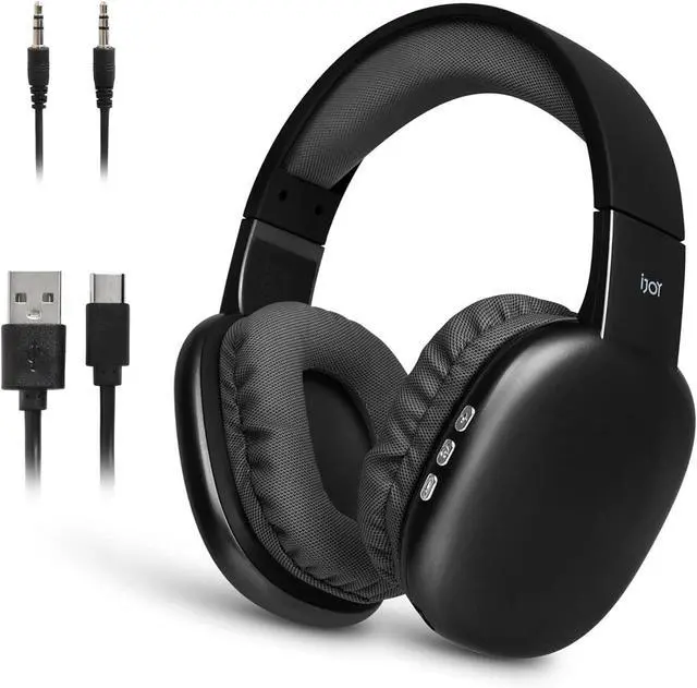Main image of iJoy Ultra Wireless Over-Ear Bluetooth Headphones with Mic,10H Playtime, Bluetooth Headset with Backup Wire & SD Slot, Wireless Headphones for Work, School & Gym (Black)