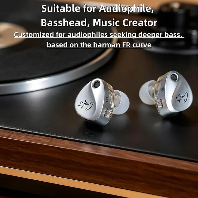 Alt view image 5 of 7 - KZ Castor in Ear Monitor, Harman Bass Edition IEM with Dual Dynamic Drivers, Tunable Sound Wired Headphones Gaming Earbuds with 4-Level Adjusting Switch, Noise-isolating (Standard Bass, Without Mic)