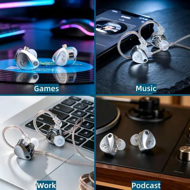 Alt view image 6 of 7 - KZ Castor in Ear Monitor, Harman Bass Edition IEM with Dual Dynamic Drivers, Tunable Sound Wired Headphones Gaming Earbuds with 4-Level Adjusting Switch, Noise-isolating (Standard Bass, Without Mic)