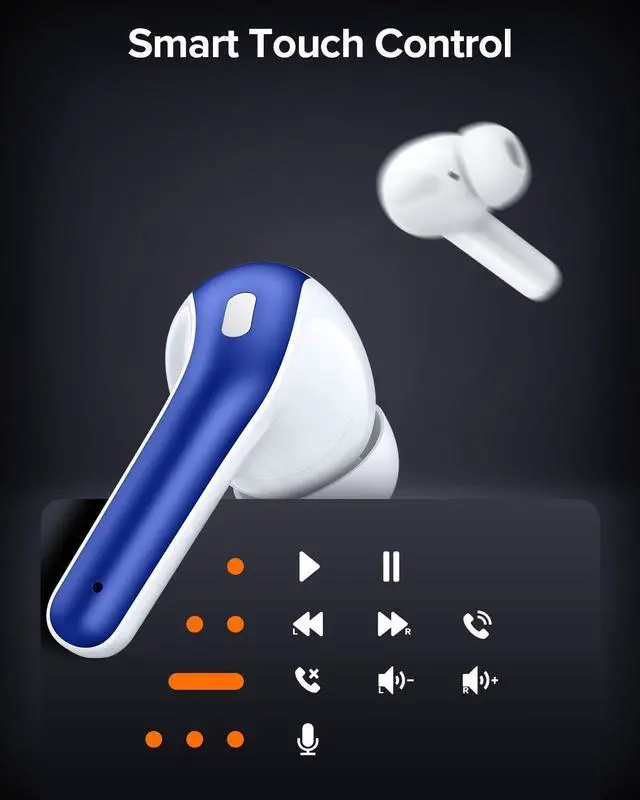 Alt view image 6 of 7 - TAGRY Bluetooth Headphones True Wireless Earbuds 60H Playback LED Power Display Earphones with Wireless Charging Case IPX5 Waterproof in-Ear Ear buds with Mic for TV Smart Phone Laptop Computer Sports