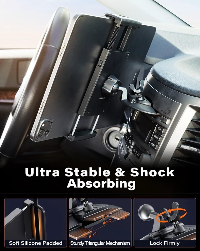 Alt view image 2 of 7 - APPS2Car Sturdy CD Slot Tablet Car Mount Holder for 4.7-11" iPad iPhone