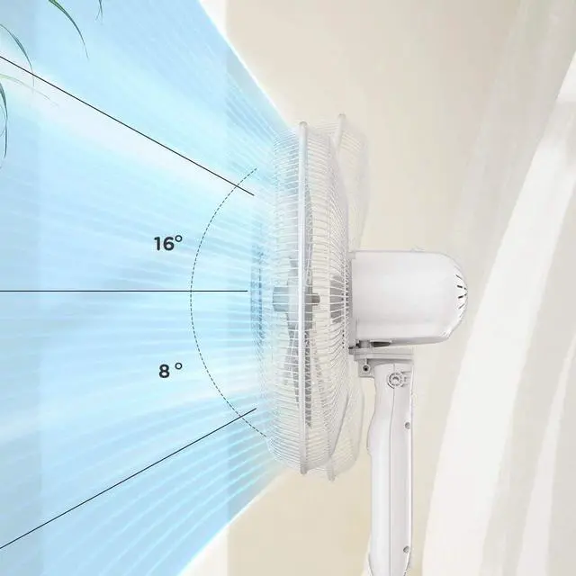 Alt view image 7 of 7 - PELONIS 16" Adjustable Oscillating Pedestal Fan with Remote for Bedroom