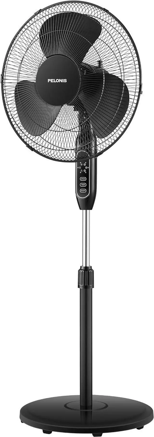 Main image of PELONIS 16" Adjustable Oscillating Pedestal Fan with Remote for Bedroom