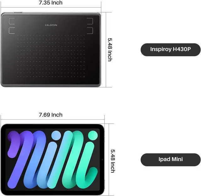 Alt view image 2 of 7 - HUION Drawing Tablet Inspiroy H430P Graphic Tablet with 4 Hot Keys for OSU