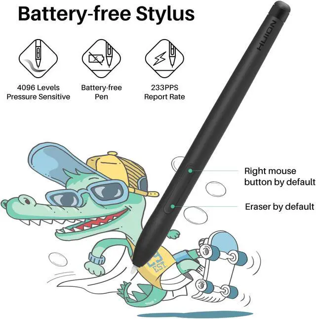 Alt view image 3 of 7 - HUION Drawing Tablet Inspiroy H430P Graphic Tablet with 4 Hot Keys for OSU