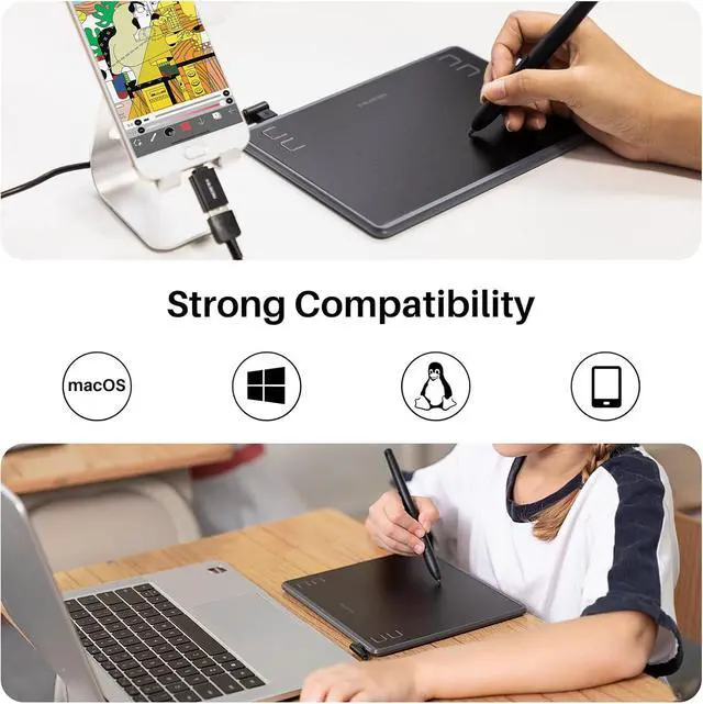 Alt view image 6 of 7 - HUION Drawing Tablet Inspiroy H430P Graphic Tablet with 4 Hot Keys for OSU