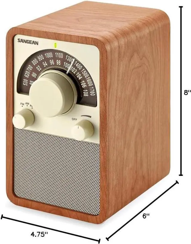 Alt view image 7 of 7 - Sangean WR-15WL AM/FM Table Top Wooden Radio, Walnut