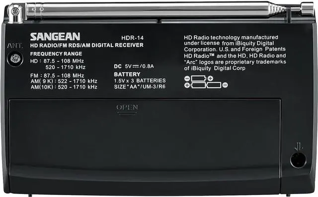 Alt view image 4 of 5 - Sangean HDR-14 HD Radio/FM Stereo/AM Portable Radio,