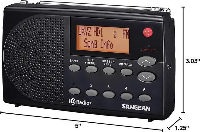 Alt view image 5 of 5 - Sangean HDR-14 HD Radio/FM Stereo/AM Portable Radio,