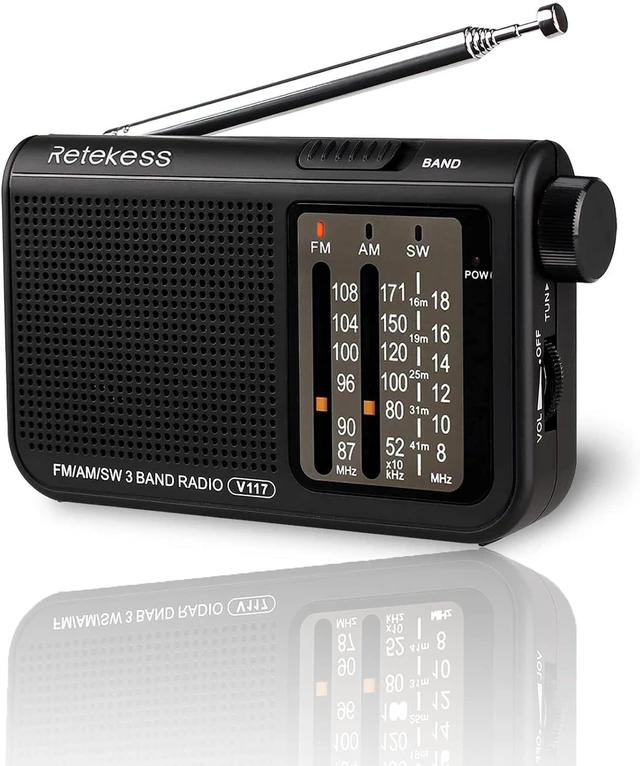 Main image of Retekess V117 Portable Radios AM FM, Shortwave Radio(Black)