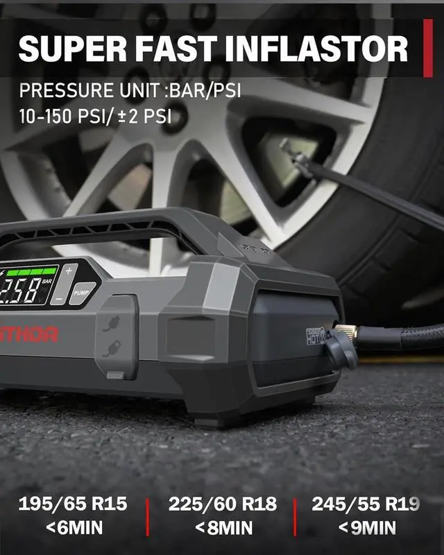 Alt view image 4 of 7 - LOKITHOR JA302 Jump Starter with Air Compressor(8.5L Gas & 6.5L Diesel)
