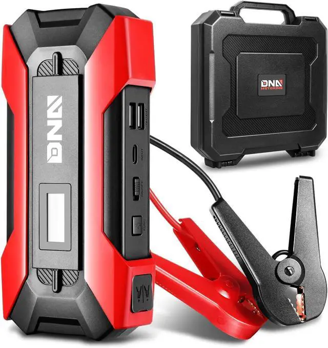 Main image of DNA Motoring TOOLS-00214 12V 1500A 15000 mAh Multi-Function Portable Car Battery Jump Starter for Up to 7.0L Gas & 5.5L Diesel Engine, with Carry Case, Red