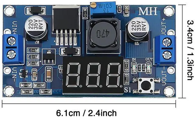 Alt view image 2 of 7 - 4 Pieces Adjustable LM2596S DC-DC Buck Converter Reduced Voltage Regulator Power Module 36V 24V 12V to 5V 2A Voltage Stabilizer with Digital Voltmeter Display