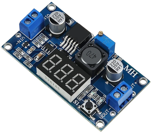 Alt view image 5 of 7 - 4 Pieces Adjustable LM2596S DC-DC Buck Converter Reduced Voltage Regulator Power Module 36V 24V 12V to 5V 2A Voltage Stabilizer with Digital Voltmeter Display