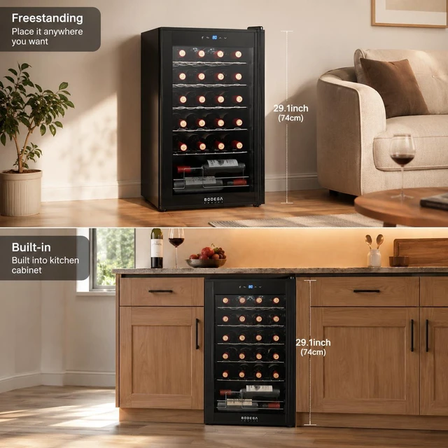 Alt view image 7 of 7 - BODEGA COOLER 24 Bottle Wine Cooler, Wine Fridge for Office, Kitchen & Bar