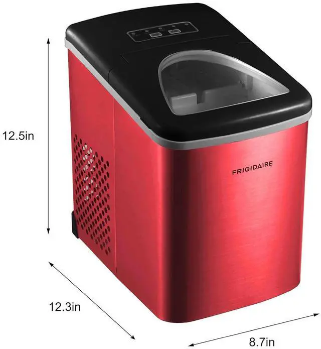 Alt view image 5 of 7 - Frigidaire Counter top Portable, 26 lb per Day Nugget Ice Maker Machine (Red Stainless Steel)