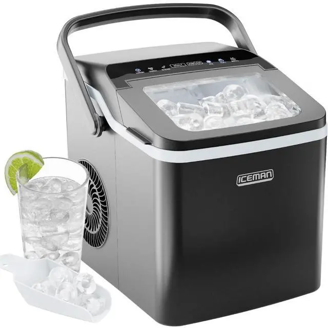 Main image of ICEMAN Dual-Size Ice Maker Countertop - Portable Ice Machine, Large and Small Ice Machine Maker with Self Cleaning, 9 Cubes in 7 Mins, 22lbs/24hrs, for Home, Kitchen, Office, Party, Ice Scoop Included