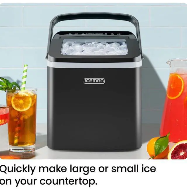 Alt view image 3 of 7 - ICEMAN Dual-Size Ice Maker Countertop - Portable Ice Machine, Large and Small Ice Machine Maker with Self Cleaning, 9 Cubes in 7 Mins, 22lbs/24hrs, for Home, Kitchen, Office, Party, Ice Scoop Included