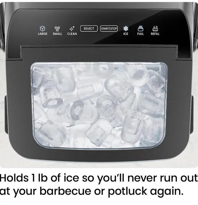 Alt view image 6 of 7 - ICEMAN Dual-Size Ice Maker Countertop - Portable Ice Machine, Large and Small Ice Machine Maker with Self Cleaning, 9 Cubes in 7 Mins, 22lbs/24hrs, for Home, Kitchen, Office, Party, Ice Scoop Included