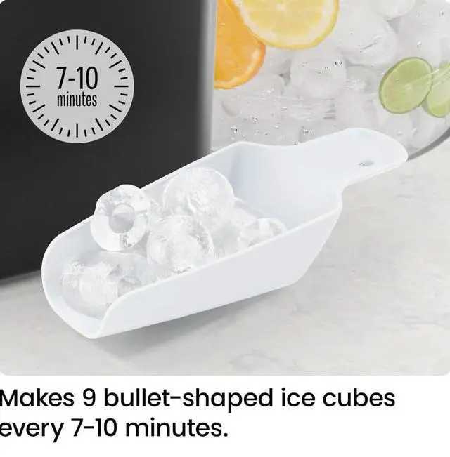 Alt view image 7 of 7 - ICEMAN Dual-Size Ice Maker Countertop - Portable Ice Machine, Large and Small Ice Machine Maker with Self Cleaning, 9 Cubes in 7 Mins, 22lbs/24hrs, for Home, Kitchen, Office, Party, Ice Scoop Included
