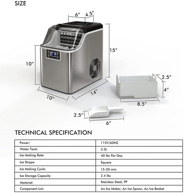 Alt view image 5 of 7 - ARLIME Countertop Ice Maker, Portable Self-Cleaning Ice Machine