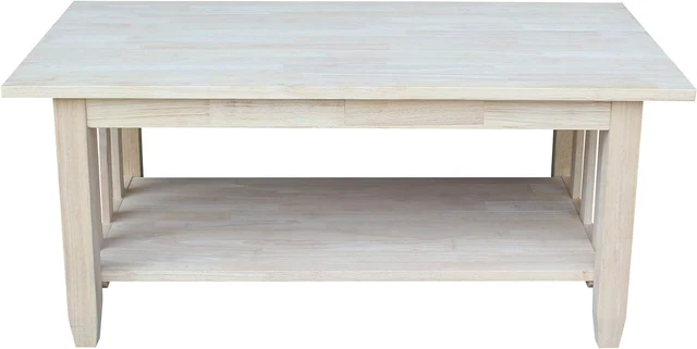 Alt view image 3 of 6 - International Concepts Unfinished Mission Tall Coffee Table