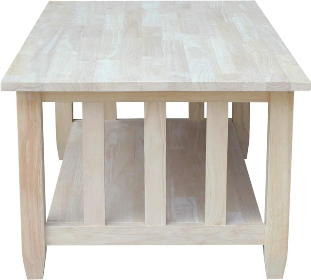 Alt view image 4 of 6 - International Concepts Unfinished Mission Tall Coffee Table