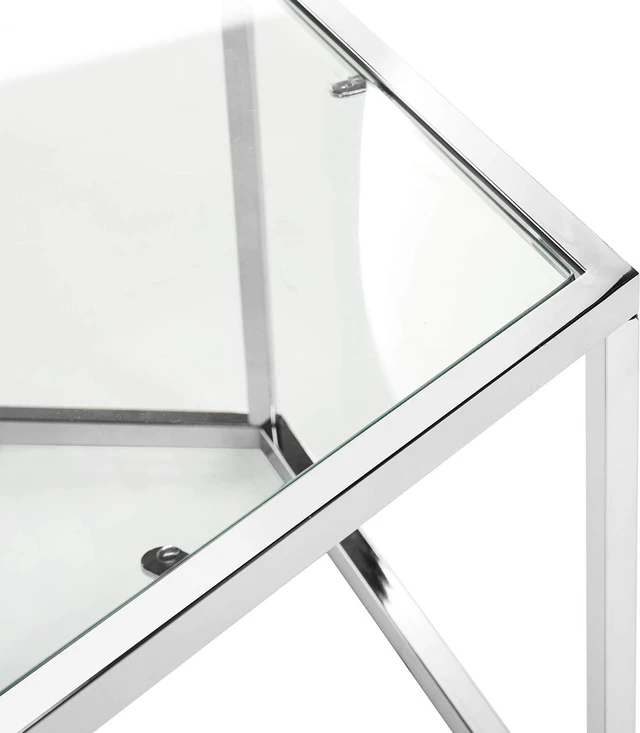 Alt view image 6 of 7 - Safavieh Home Collection Eliana Chrome and Glass Hexagon Coffee Table
