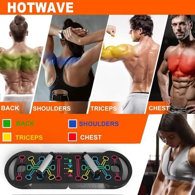 Alt view image 2 of 7 - HOTWAVE Push Up Board, Portable PushUp Board, Foldable 20 in 1 Push Up Bar
