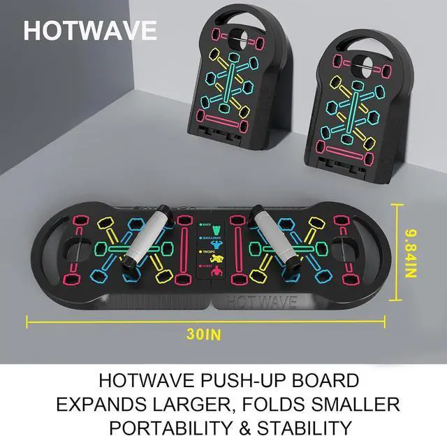 Alt view image 7 of 7 - HOTWAVE Push Up Board, Portable PushUp Board, Foldable 20 in 1 Push Up Bar