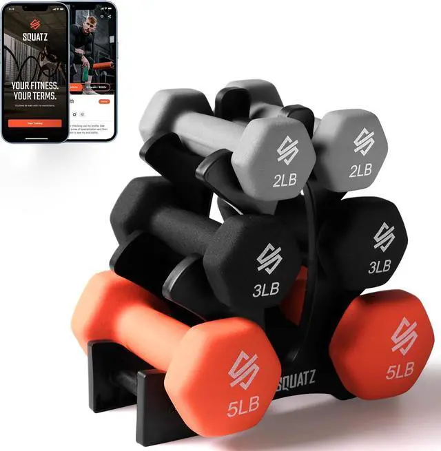 Main image of Squatz Adjustable Dumbbell Set 70-140LB Adjustable Dumbbells For Home Gym, Anti-Slip Handle With HeavyDuty Plates, Exercise Fitness Dumbbells For Home Gym Strength & Weight Training