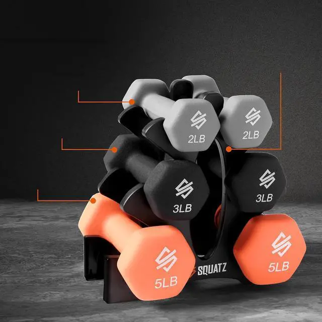 Alt view image 2 of 7 - Squatz Adjustable Dumbbell Set 70-140LB Adjustable Dumbbells For Home Gym, Anti-Slip Handle With HeavyDuty Plates, Exercise Fitness Dumbbells For Home Gym Strength & Weight Training