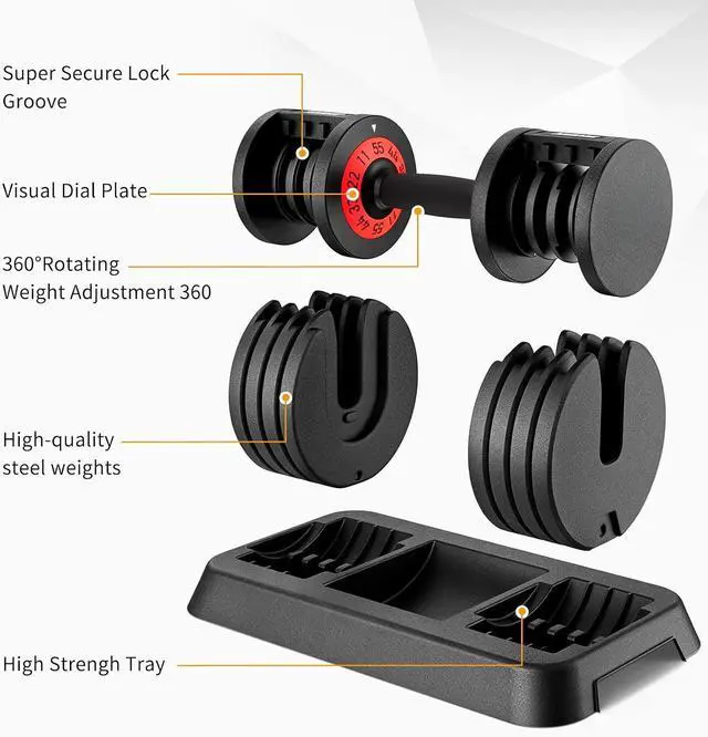 Alt view image 2 of 7 - SKOK 25/55lbs Adjustable Dumbbells Set, Adjustable Weights Dumbbells Set