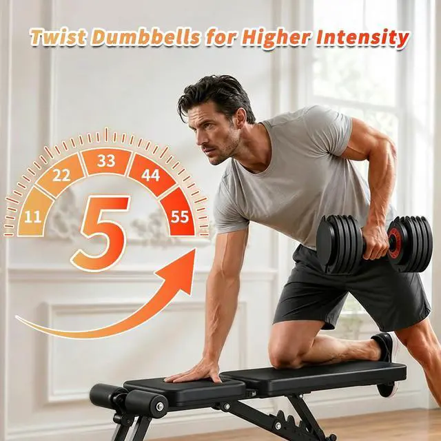 Alt view image 3 of 7 - SKOK 25/55lbs Adjustable Dumbbells Set, Adjustable Weights Dumbbells Set