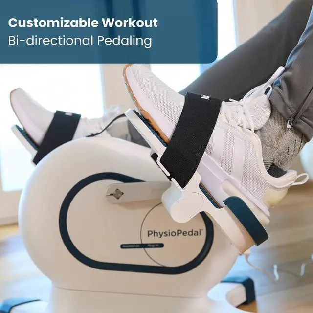 Alt view image 4 of 7 - Nobol PhysioPedal® Motorized Under Desk Exercise Bike for Seniors & Adults Electric Pedal Exerciser with Remote, Adjustable Speeds & Resistance, LED Display, Portable Seated Leg & Arm Pedaler
