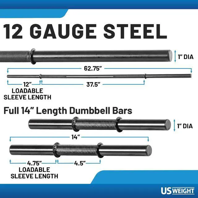 Alt view image 4 of 7 - US Weight 105 Pound Weight Set with Barbell - Home Gym Workout Equipment